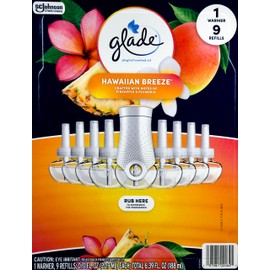 Glade PlugIns Hawaiian Breeze Scented Oil - 9 Refills + 1 Warmer