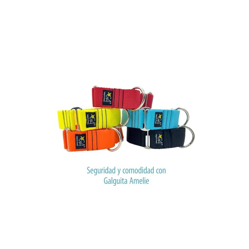 Martingale Collar Nude Neon Orange 4cm Extra Large