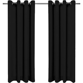 Rollmayer curtains with eyelets, opaque plain solid colour curtain for bedroom, children's room, living room