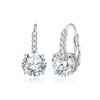 BriLove Round Cut Birthstone Drop Earring, Classic Cubic Zirconia Huggie