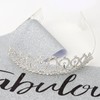 KIUEZIR Silver Birthday Tiara & Sash Set for Women -