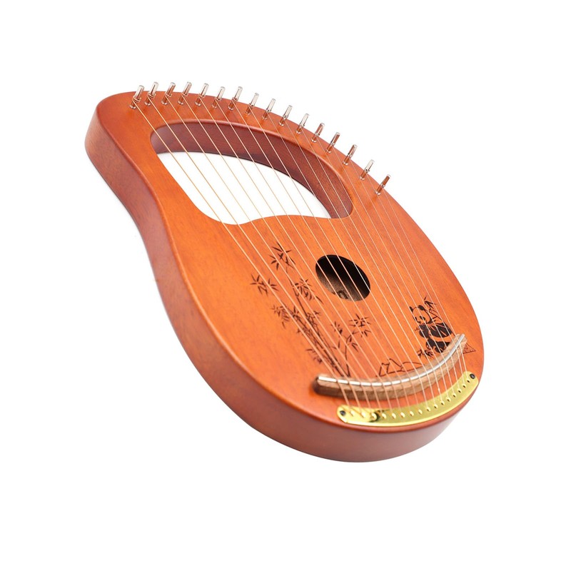 Rayzm Lyre Harp, Solid Wood Mahogany Lyre Musical Instrument, Portable