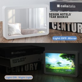 Dastimasco 2-in-1 Light-up Painting and Mirror, Unique Valentine's Day Gifts for Women Teens and Kids, Desktop Night Light Art Decor for Bedroom Home, 3 Light Mode, Rechargeable, 4.7x6.9 in