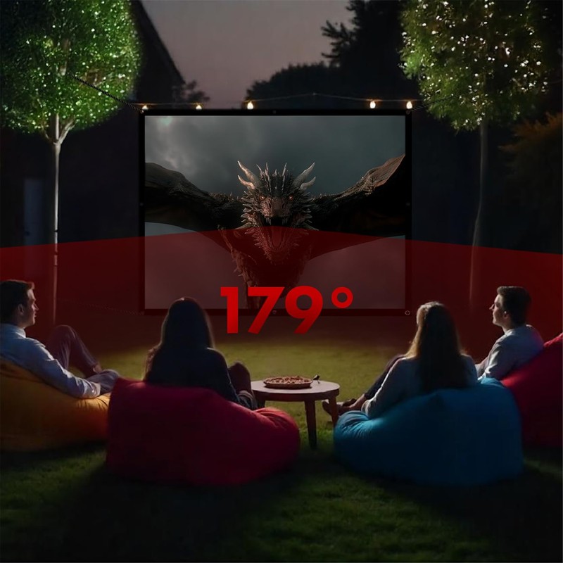 Maclean Portable Projection Screen - High-Quality Polyester Screen with 25
