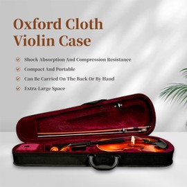 PHOENIX Violin 4/4 Full Size Set, Fiddle Set for professional Beginners Adults with Rosewood Bow Extra strings & Bridge, 2 Rosins, Tuner, Mute, Case (4/4)