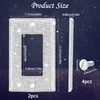 2 Pcs Silver Rhinestones Light Switch Cover,Silver Shiny Crystal Wall