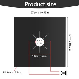 KtbeYTi 10 Pieces Stove Burner Covers 27 x 27 cm Gas Hob Protectors for Family or Restaurant Fast Kitchen Cleaning(Black + Silver)