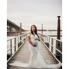 ZIUMUDY Maternity Chiffon Mermaid Gown Off Shoulder Dropped Sleeve Fitted