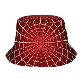 Red Spider Web Cool Bucket Hat Beach Sun Hat Beach Fishing Hat for Men Women