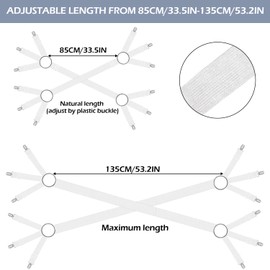 SUBTAVIK 2 Pcs Bed Sheet Clips, Adjustable Sheet Clips for Bedding Heavy Duty Fitted Sheet Clips Firm & Tight Bed Sheet Grippers Universal Fitted Sheet Straps Elastic Bedsheet Clip (White)