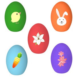 KrauzPet Dog Toys Squeaky, [5 Pack] Soft Puppy Egg Balls, Funny Interactive Squeak Pet Chew Toy for Puppies Small Medium Breed