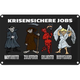 vianmo Blechschild 30x20cm Krisensichere Jobs Nachtarbeiter Deko Geschenk Metall Schild