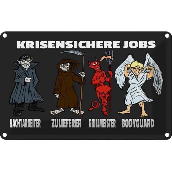 vianmo Blechschild 30x20cm Krisensichere Jobs Nachtarbeiter Deko Geschenk Metall Schild