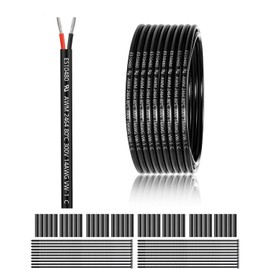 14 Gauge 2 Conductor Electrical Wire 100FT, UL 2464 16 AWG 2 Wire Cable Tinned Copper PVC Stranded 16/2 Core Wire for LED Strips Lighting, Outdoor Low Voltage Extension Cable, Automotive etc.