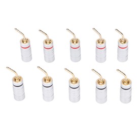 10pcs Banana Plug Needle Type Professional 24K Gold Plated Speaker Wire Connectors for Speaker Wire Home Theatre