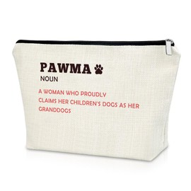 Sazuwu Dog Grandma Travel Makeup Bags Cosmetic Organizer Bag Dog Pawma Grandmother Owner Gifts Pet Lover Birthday Gifts for Women Mother's Day Christmas Appreciation Present