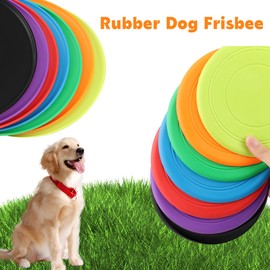 YiliYa Pack of 7 Dog Frisbees, 18 cm Dog Disc, Dog Toy Frisbee, Rubber Frisbee, Dog Frisbee, Dog Training Dog Toy Set for Dog Training, Throwing, Catch and Play (7 Colours)