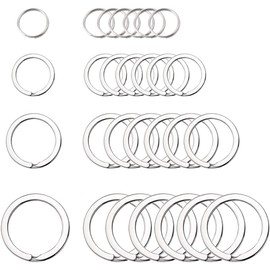 60 Pcs Key Ring Hoop, 20mm,25mm 30mm,Stainless Steel Key Rings Keyring Ringsfor Keychain, Car Keys, Dog Tag Ring, Crafts, Flat Split Rings