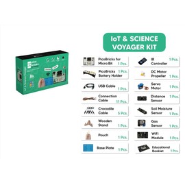 BBC Micro:bit Compatible IoT & Science Voyager Kit – 12 Detachable Modules, DIY Starter Set for STEM & Coding Projects, Learn Electronics with Microbit and Build Your First Inventions