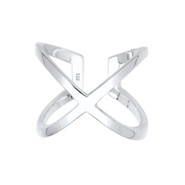 Elli Ring Ladies Cross Basic Blogger Statement in 925 Sterling Silver