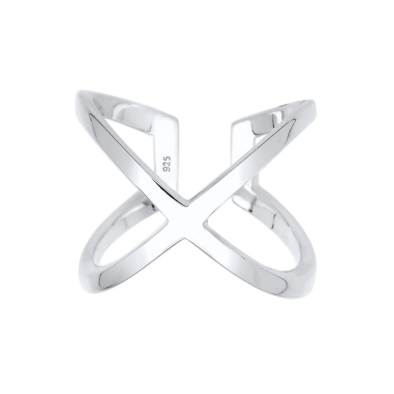 Elli Ring Ladies Cross Basic Blogger Statement in 925 Sterling