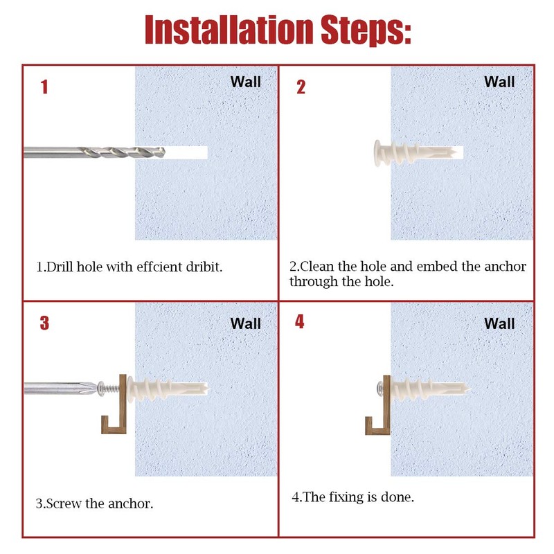 Hilitchi 200 Pieces 2 Size Plastic Self Drilling Drywall and