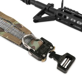 PETAC GEAR Tactical Belt Low Profile Molle Battle Cobra Belt Laser-Cut Tegris Rigid Shooting Gun Duty Belts(MC,Medium)
