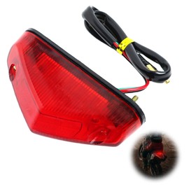 Supecesorio LED Motorcycle Rear Light Mini Brake Tail Light 12 V 9 LED Stop Running Rear Light, Universal for Motorcycles ATV Dirt Bike Scooter, Robust ABS Housing