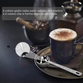 Cucchiaio da caffè, set di cucchiaini da caffè in acciaio inossidabile, 1 cucchiaio (15 ml) e 1 cucchiaio dosatore da 30 ml, cucchiaio dosatore per caffè, latte in polvere, polvere di frutta