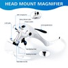 TMANGO Rechargeable Head Magnifier with 4 LED Lights and 5