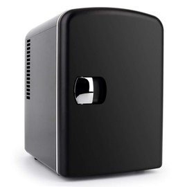 Personal Chiller Portable Mini Fridge 4L/6Cans Cooler and Warmer, Mini Compact Refrigerators - Black