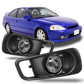 Winjet WJ30-0034-09 OEM Series for [1999-2000 Honda Civic] Driving Fog Lights + Switch + Wiring Kit