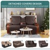 Ruaozz Waterproof Recliner Loveseat Cover with Console Non-Slip Couch Covers