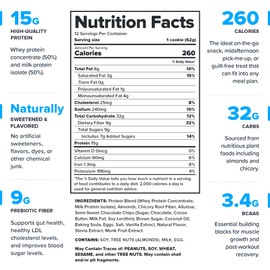 Legion Chocolate Chip Protein Cookies - High Protein Snacks for Adults with Prebiotic Fiber- Healthy Cookies for Dessert or Post-Workout Snack - Delicious On-the-Go Energy Cookies (12 Count)