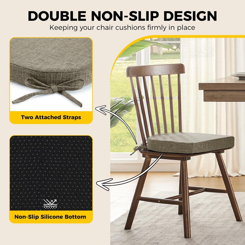 downluxe Indoor Chair Cushions for Dining Chairs, Soft and Comfortable