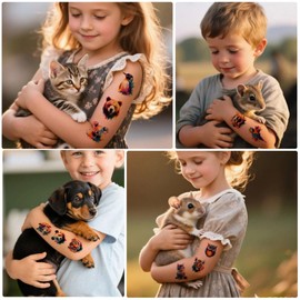 Temporary Tattoos for Kids, 60 Styles Animal-Tattoo Stickers for Girls Boys Body Arm Shoulder