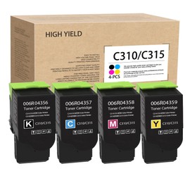 C310 / C315 Toner Cartridges Set: DOPHEN 4 Pack 006R04356 006R04357 006R04358 006R04359 Replacement for Xerox C310 C310DNI C310DNIM C315 C315DNI Printer (BK+C+M+Y)