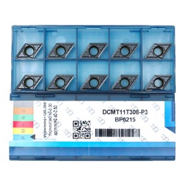 CDBP Carbide Turning Inserts DCMT32.52 Dcmt 11T308 for Semi-Finishing Cutting Steel, DCMT for Lathe Turning Tools, 10 PCS.