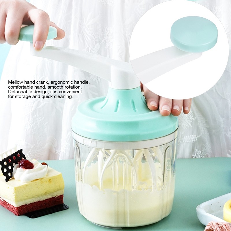 1200mL Manual Egg Beater Mixer Hand Crank Egg Cream Whisk