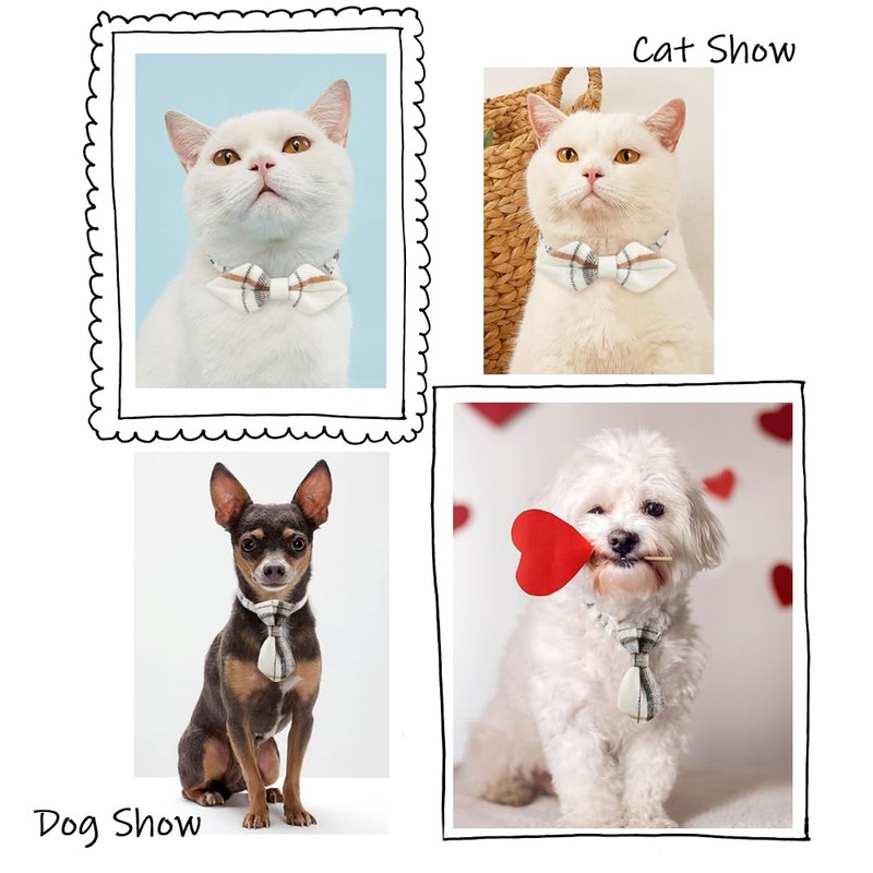 TTPSRY Pack of 2 Cat Collars with Bells Removable Adjustable