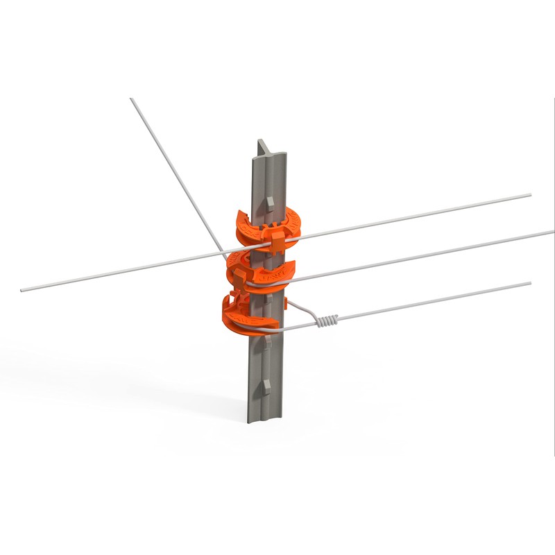 Lock Jawz T-360 Electric Fence T-Post Insulator - Orange (Bulk