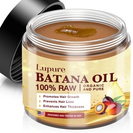 Lupure Batana Oil for Hair Growth: 100% Raw Batana Oil Pure Organic and Natural Hair Growth Treatment, Sourced from Honduras, Prevents Hair Loss, Enhances Hair Thickness for Men & Women, 4.2 OZ