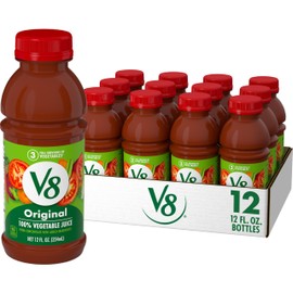 V8 Original 100% Vegetable Juice, 12 fl oz Bottle (12 Pack)