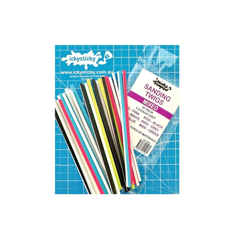 ICKYSTICKY Mixed Grits Sanding Twigs or Sticks Ideal for Woodworking