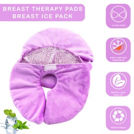HiFineCare Breast Therapy Pads Breast Ice Pack, Hot Cold Breastfeeding Gel Pads, Boost Milk Let-Down with Gel Bead (C1), 1.0 Count