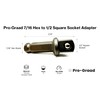 Pro-Graad 7/16 Hex to 1/2 Square Socket Adapter Drive Converter,