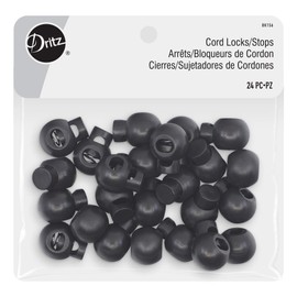 Dritz Round Cord Stops Locks Black Bag & Tote Accessories Black 6mm