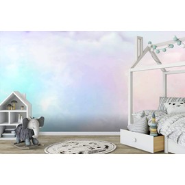 3D Wallpaper Cloud Series Colorful Cotton Candy Soft Fog and Clouds with a Self Adhesive Bedroom Living Room Dormitory Decor Wall Mural Stick and Peel Background Wall Ceiling Wardrobe Sticker