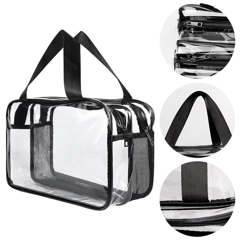 Large Clear PVC Cosmetic Bag, Multi-Functional Makeup Pouch, Travel Toiletry