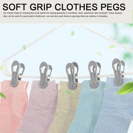 Luoyanye 15 Pcs Soft Grip Plastic Clothes Pegs for Indoor/Outdoor Washing Line Laundry Racks